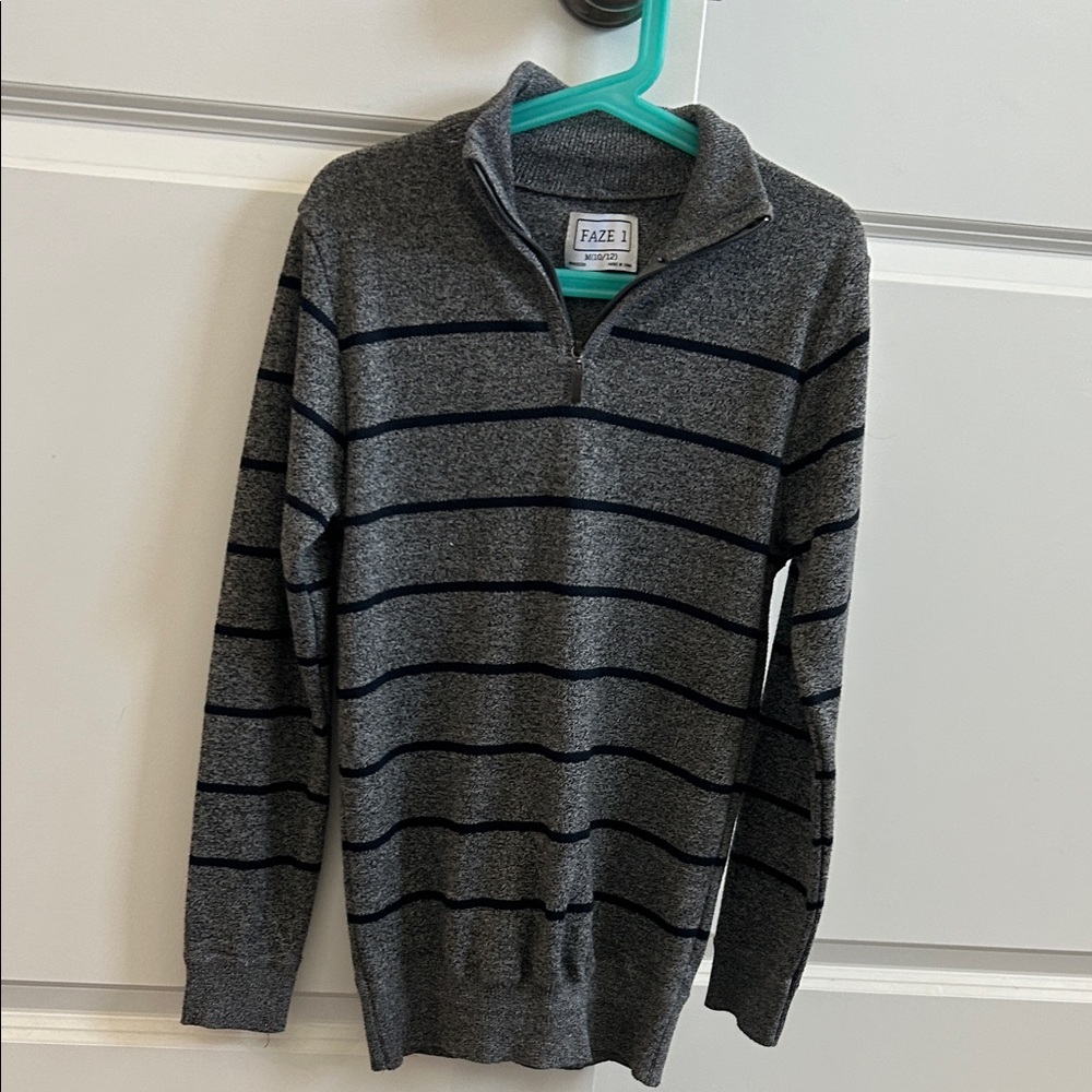 Boy’s Gray Striped Sweater